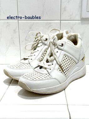 Michael Kors Georgie Leather Wedge Trainers Sz 7M USA - GUC